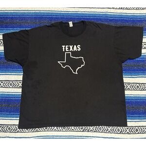 VTG Texas State Outline T Shirt Men's 3XL Black Optima Western Graphic Tee